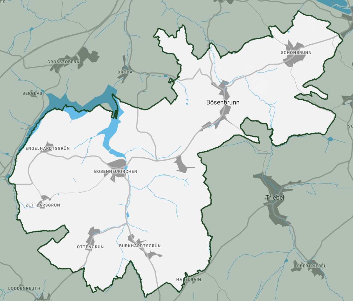 Übersichtskarte Gemeinde Bösenbrunn